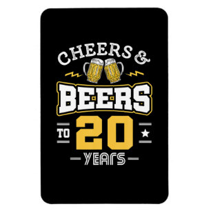 Ímã Parabéns Pelo 20º Aniversário Cerveja E Diversão A