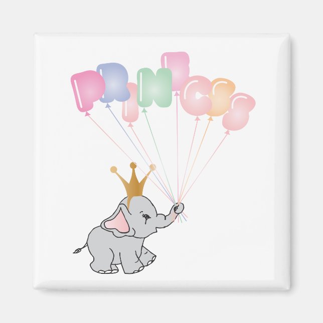 Imã Parabéns Princesa Imagens Bebê Elefante (Frente)