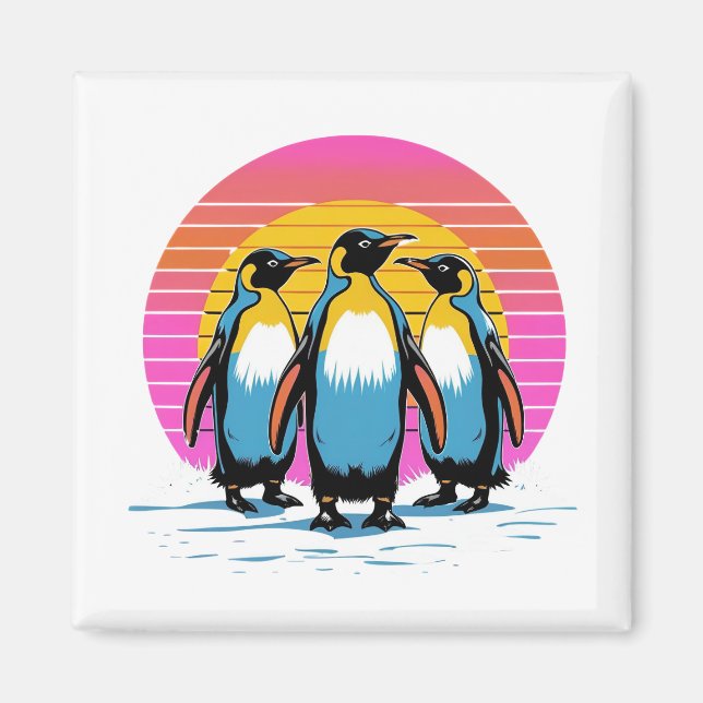 Imã Parada do Pinguim - Família de Pinguins Ultramarin (Frente)