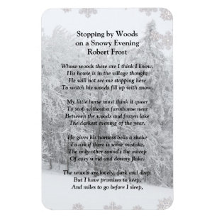Ímã Parado por Woods Snowy Noite, Robert Frost Poem