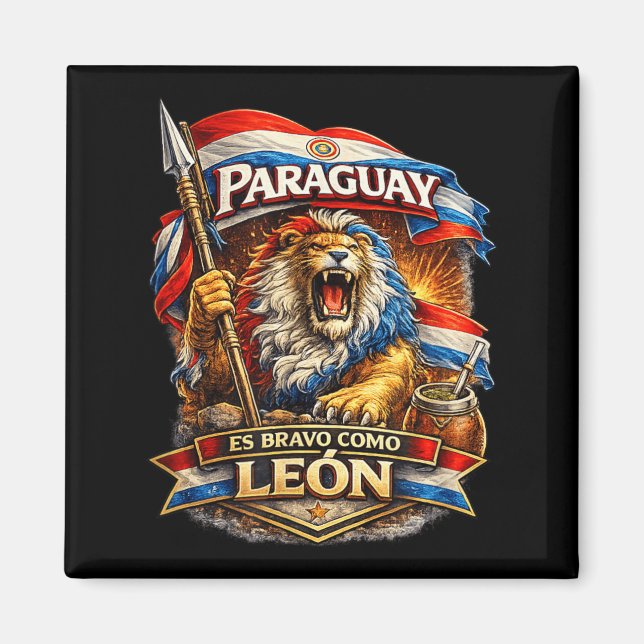 Imã Paraguai Bravo Como um Leão Patriótico (Frente)