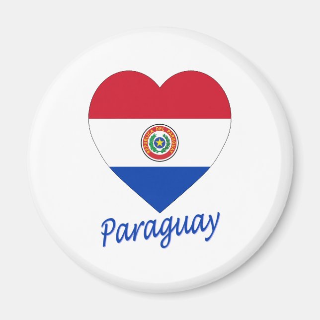 Imã Paraguai Flag Heart (Frente)