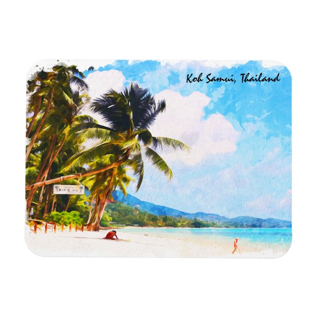 Ímã Paraíso de praia Tropical Koh Samui thaile (Horizontal)