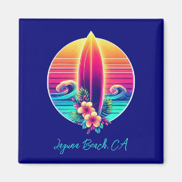 Imã Paraíso no surfboard sunset-