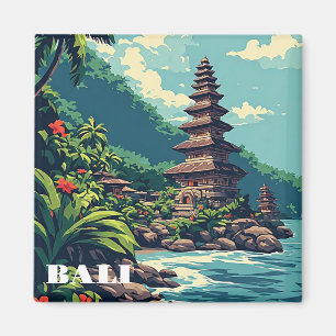 Imã Paraíso Retro da Praia de Bali Indonésia Parede Vi