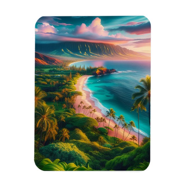 Ímã Paraíso Tropical da Ilha de Maui (Vertical)