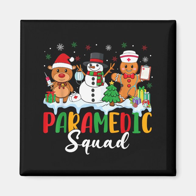 Imã Paramedic Squad Reindeer Snowman Gingerbread Chris (Frente)