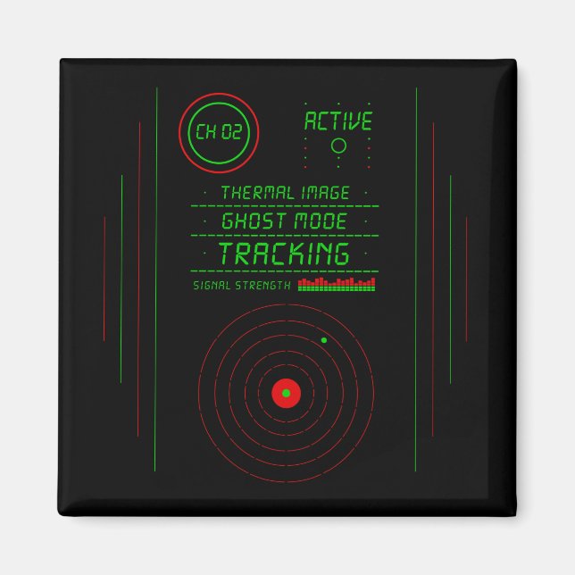 Imã Paranormal Ghost Tracker Radar Display Scanner Art (Frente)