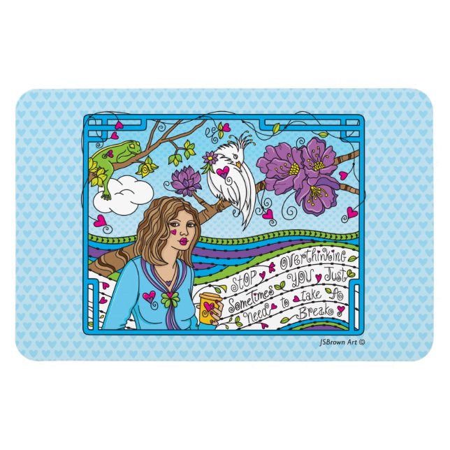 Ímã Parar de pensar_Flexível Magnet 6" x 4" (Horizontal)