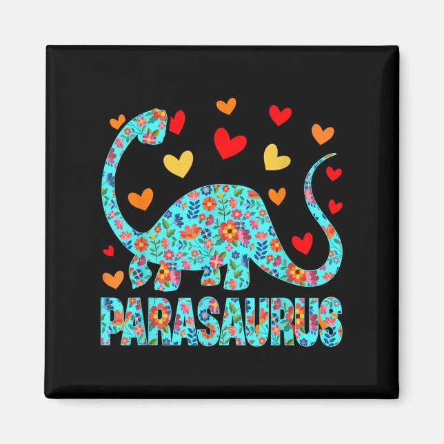 Imã Parasaurus Paraprofessional Paraeducator Dinosaur  (Frente)