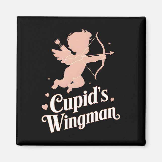 Imã Parceiro de Cupido Design de Anjo Engraçado do Dia (Frente)