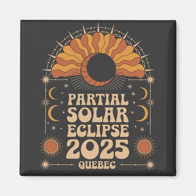 Imã Parcial Solar Eclipse 2025 Quebec Canadá (Frente)