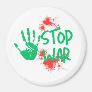 Imã Pare a Guerra – Design Gráfico Ousado de Mão Anti-