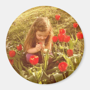 Imã pare e cheire o ímã redondo das tulipas