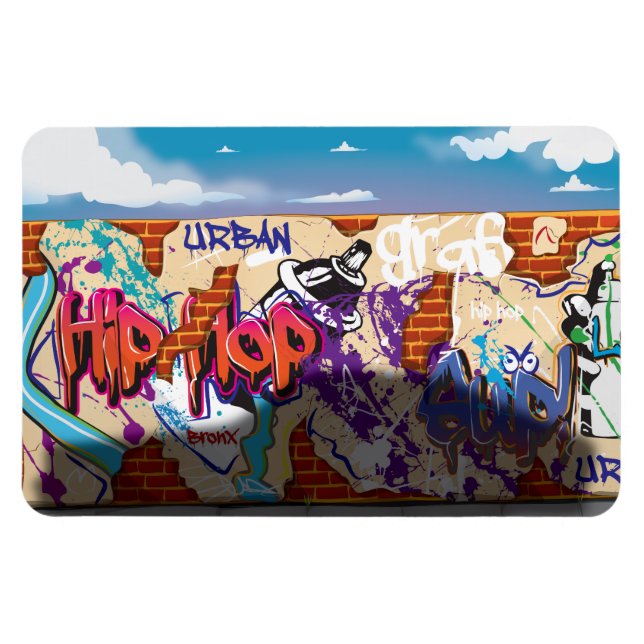 Ímã Parede de Grafite Hip Hop Urbano. (Horizontal)