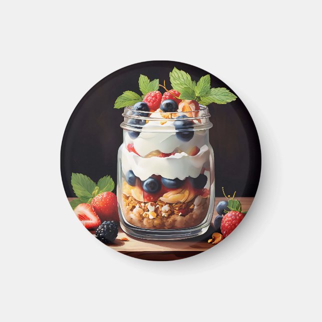 Imã Parfait de Frutas Vermelhas em Pote de Vidro (Frente)