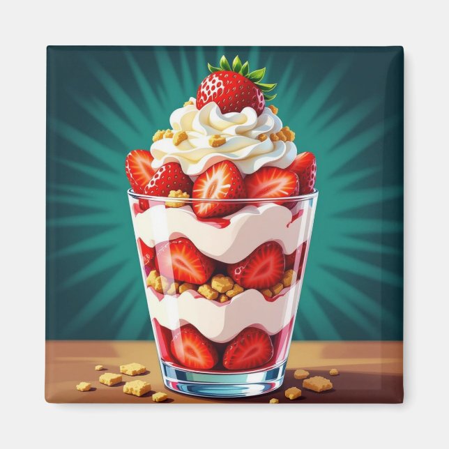 Imã Parfait de Morango, Granola e Creme Chantilly (Frente)