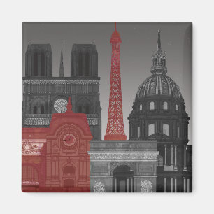 Imã Paris Elevações por Noite - Vermelho