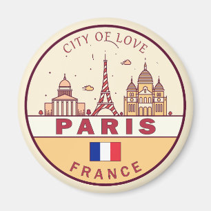 Imã Paris França City Skyline Emblem