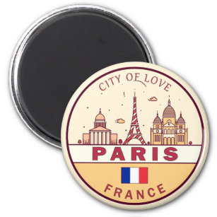 Imã Paris França City Skyline Emblem