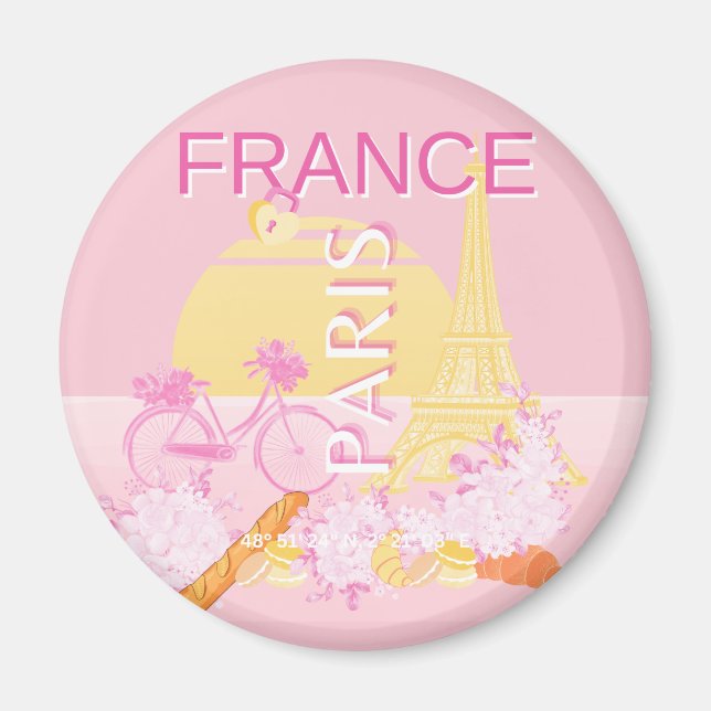 Imã Paris, França, Viagem, Arte, Pré-Disquete, Rosa (Frente)