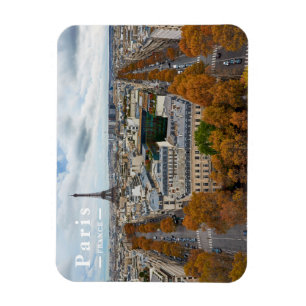 Ímã Paris França Viagem Torre Eiffel Outono Dourado