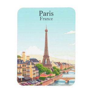 Ímã Paris, França, Viagens vintage Torre Eiffel