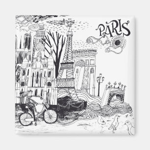Imã Paris France Doodle