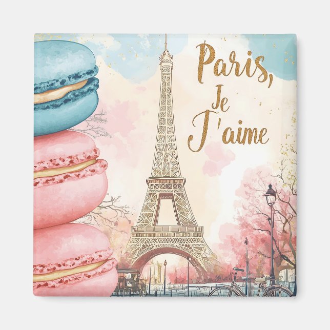 Imã Paris, Je T'aime - Torre Eiffel com Macarons (Frente)