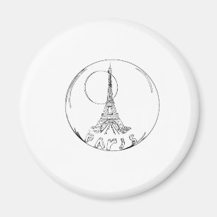 Imã paris numa bola de vidro