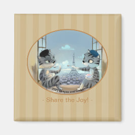 Imã Paris por Day Square Magnet 2 polegadas - Joy