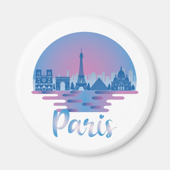 Imã Paris Skyline - França Viagem (Frente)