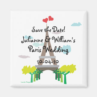 Imã Paris Wedding Save the Date Magnet