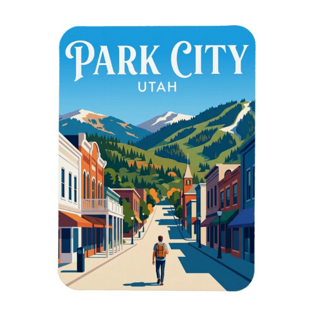 Ímã Park City Rua Principal EUA (Vertical)