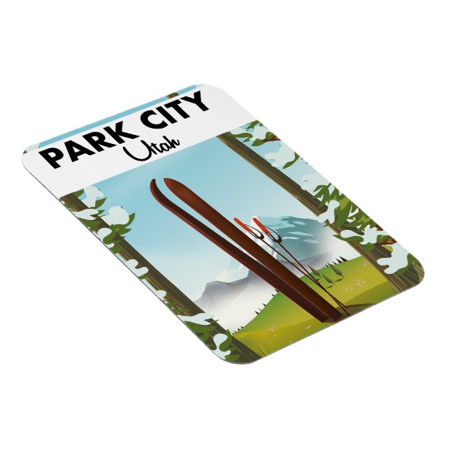 Ímã Park City Utah Ski poster (Lado Direito)