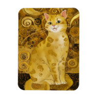 Paródia de gato fofo dourado de Gustav Klimt, arte