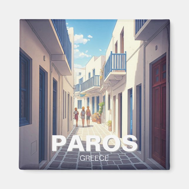 Imã Paros, Grécia branco e azul (Frente)