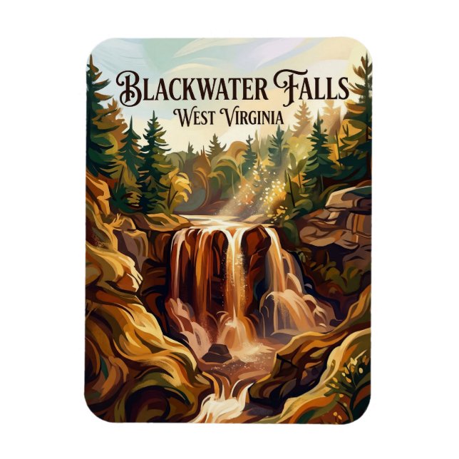 Ímã Parque Estadual Blackwater Falls Virgínia Ocidenta (Vertical)