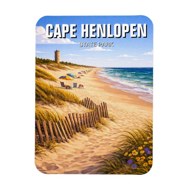 Ímã Parque Estadual Cape Henlopen em Delaware (Vertical)