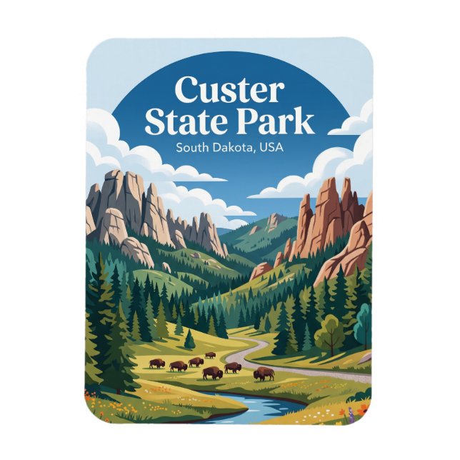 Ímã Parque Estadual de Custer EUA (Vertical)