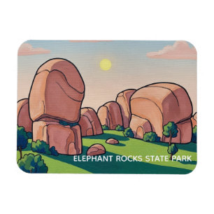 Ímã Parque Estadual Elephant Rocks Missouri Viagem