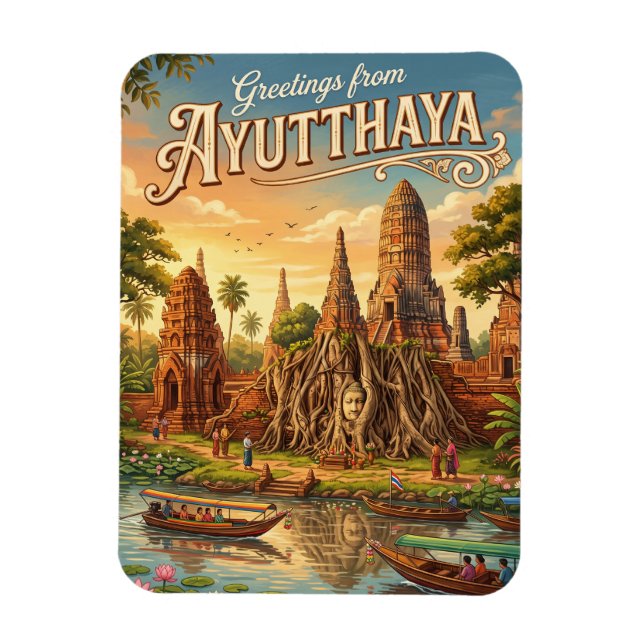 Ímã Parque Histórico de Ayutthaya Tailândia (Vertical)