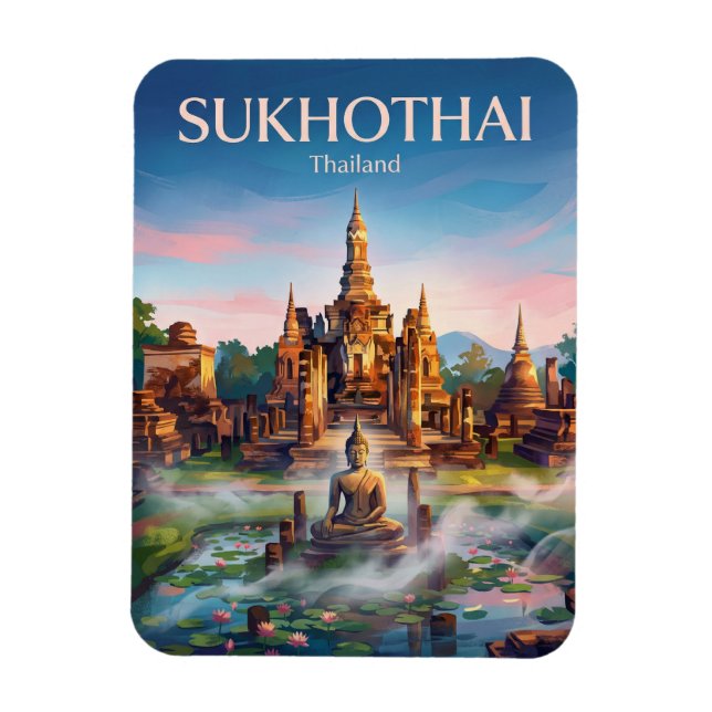 Ímã Parque Histórico de Sukhothai Tailândia (Vertical)