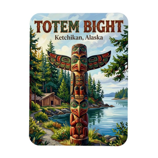 Ímã Parque Histórico Estadual Totem Bight Cartão Posta (Vertical)