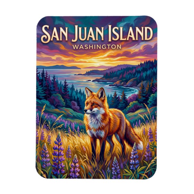 Ímã Parque Histórico Nacional da Ilha de San Juan EUA (Vertical)