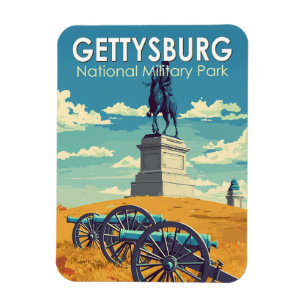 Ímã Parque Militar Nacional de Gettysburg Viagem Arte