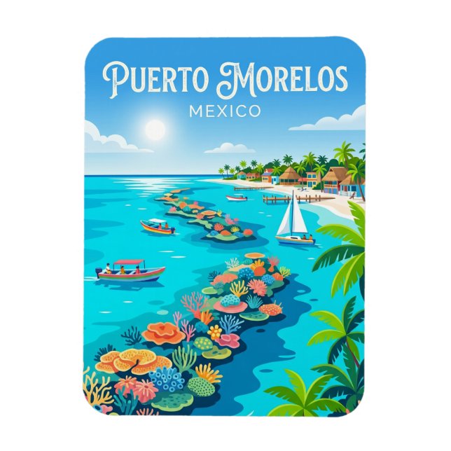Ímã Parque Nacional Arrecife de Puerto Morelos México (Vertical)