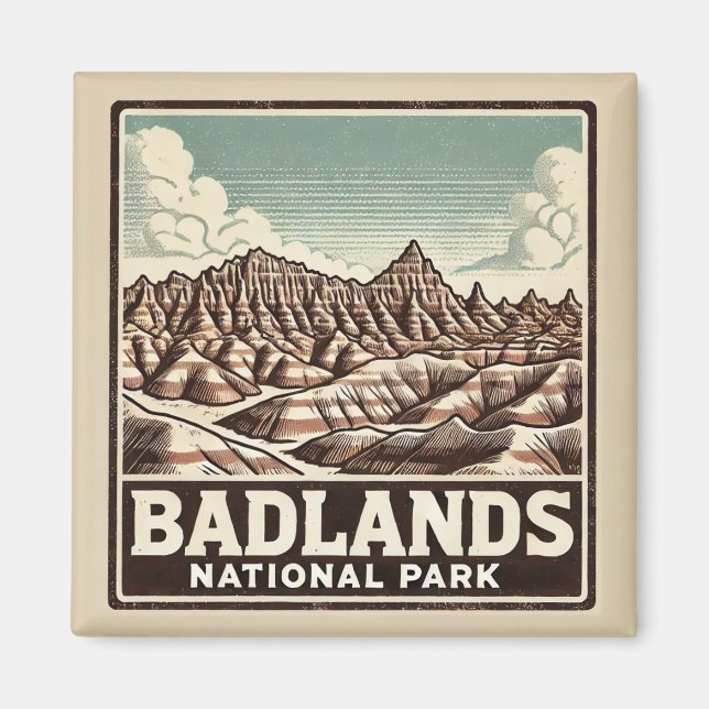 Imã Parque Nacional Badlands (Frente)