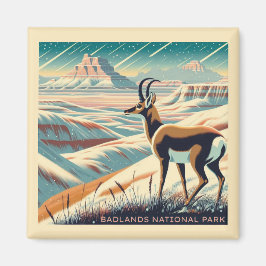 Imã Parque Nacional Badlands Winter Souvenir Gift
