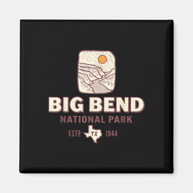 Imã Parque nacional big bend texas viagem retrô (Frente)